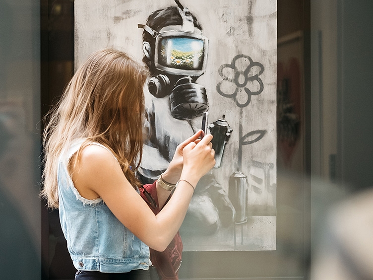 Moco Museum Banksy gasmask boy