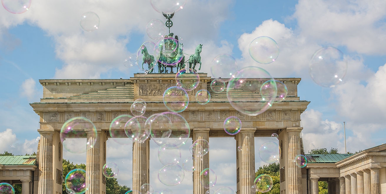 Brandenburg Gate with bubbles