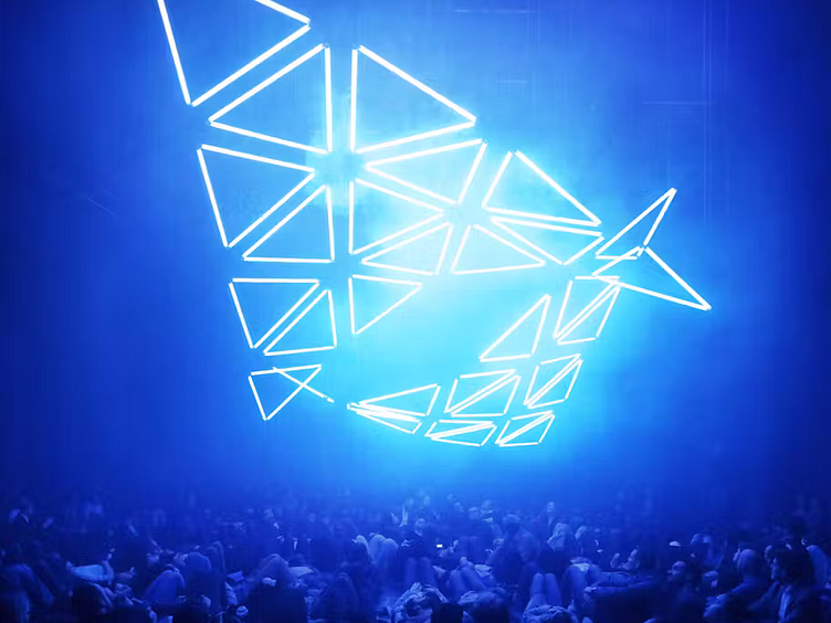 Dark matter berlin crowd looking at installation