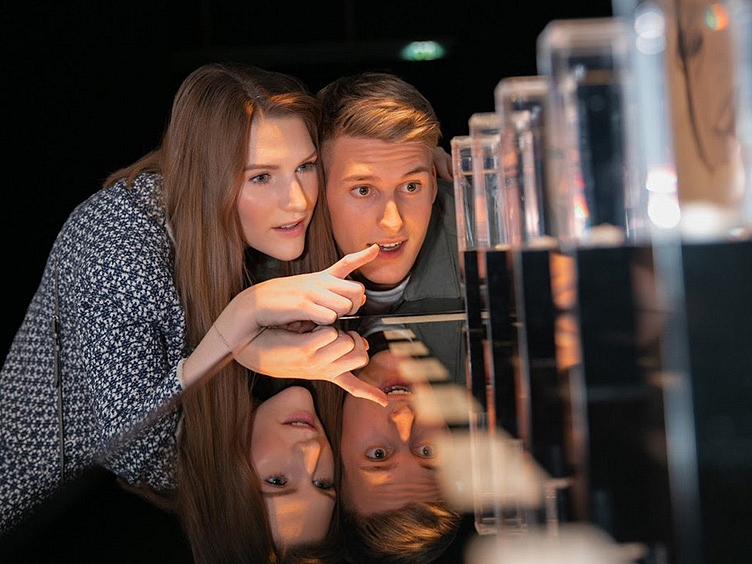 Korperwelten Body Worlds looking at specimens