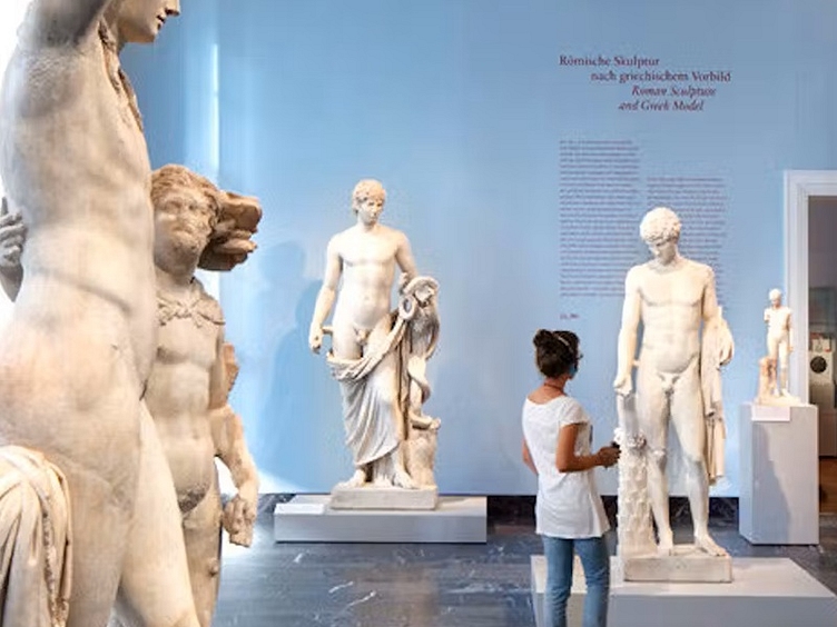 Museum island berlin room with ancient greek sculptures