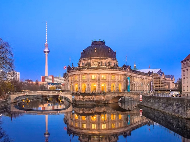 Museum island berlin view of spree sunset