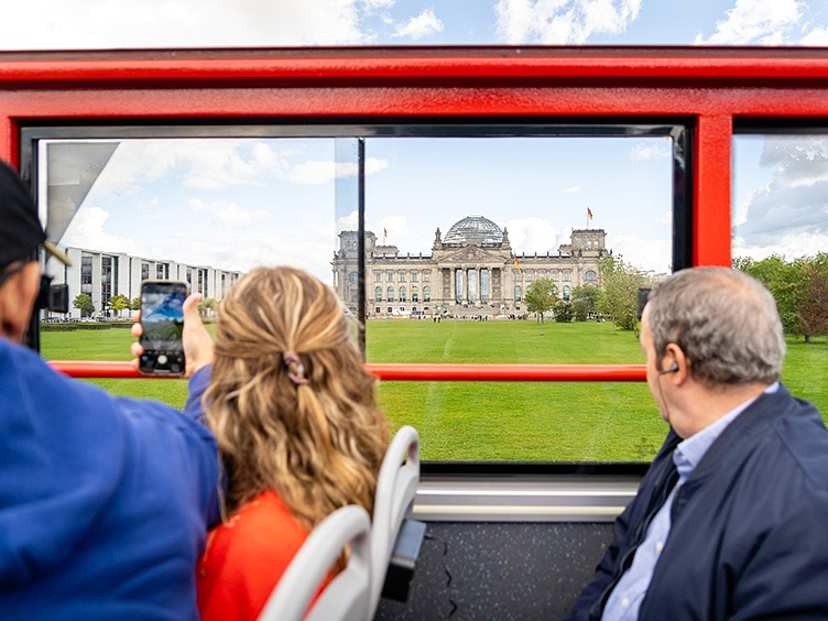 Hop on Hop off bus at Reichstag Building