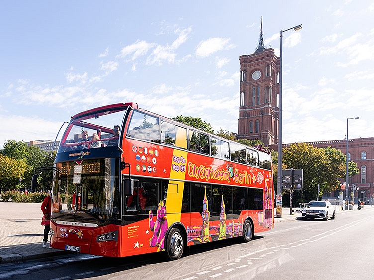 Hop on Hop off bus stop at Rotes Rathaus