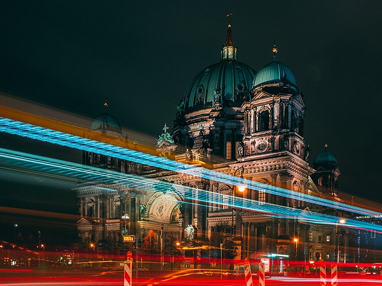 Tour of Lights Berliner Dom at night